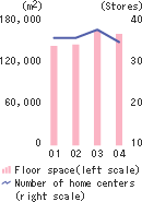Number of home centers and floorspace