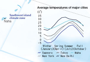 Average temperatures of major cities