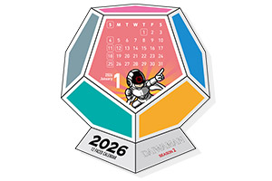 卓上カレンダー「ダイワマン 12面体カレンダー」