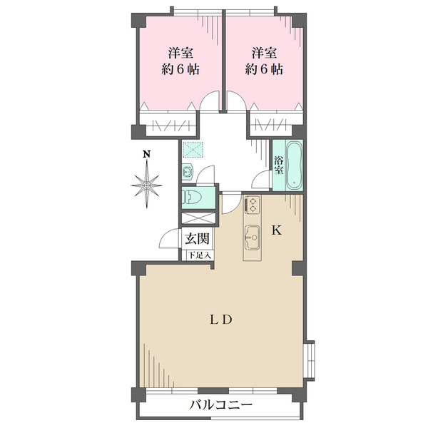 明るい南東角住戸です。全居室6帖以上が確保された、ゆとりある間取り。全室エアコン設置可能です。
