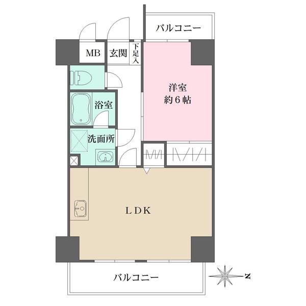 2面バルコニー付き角住戸で、陽当り・通風良好。使い勝手の良い全居室フローリング仕様&収納付きです。