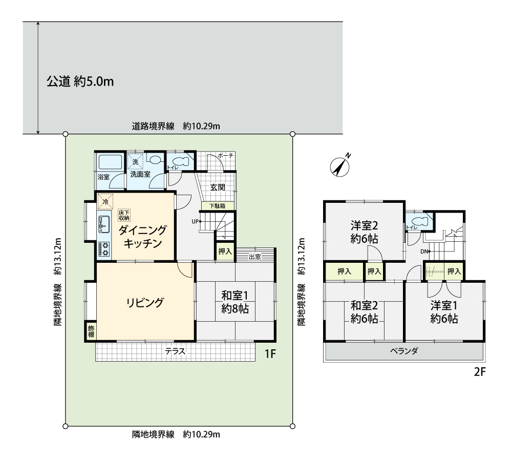 掲載の敷地配置図・間取図は設計図書を基に描き起こしたもので実際とは多少異なる場合があります。