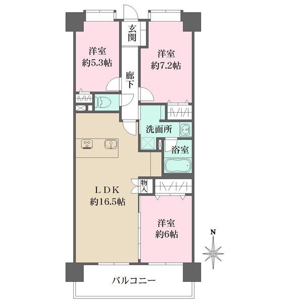11階部分南向き住戸。LDKに便利なカウンター付き。LDKと約6帖の洋室は、一体利用も可能です。