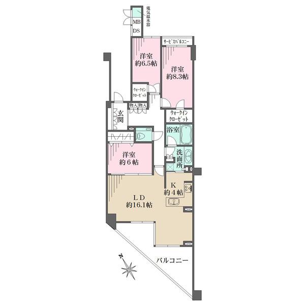 洋室3部屋は6帖以上あり、ゆとりのある間取り