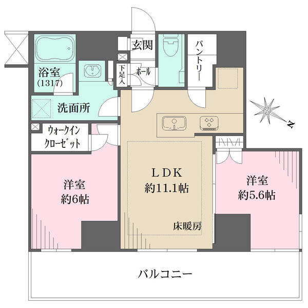 全居室がバルコニーに面したワイドスパン。ウォークインクローゼットやパントリーなど収納豊富です。