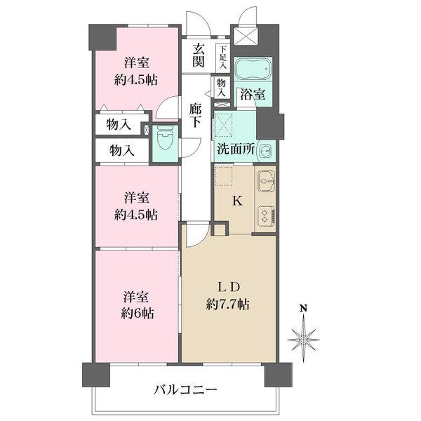 LDと隣室は引き戸を開放し、広々と使えます。洗面所はキッチン・廊下へ出入り可能な2WAY動線設計。