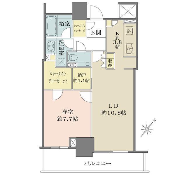 全居室が南東向きバルコニーに面します。シューズイン・ウォークインクローゼットや納戸など収納豊富。