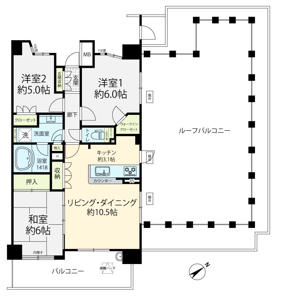 掲載の間取り図は設計図書を基に描き起こしたもので実際とは多少異なる場合があります。※1