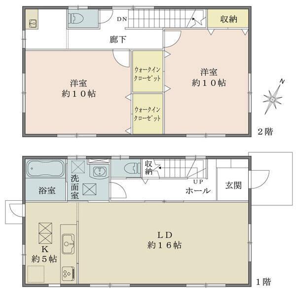 全居室2面採光以上で陽当り・通風良好。床下収納や2か所のウォークインクローゼットなど収納豊富。