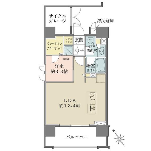 陽当り・通風良好な角住戸。ウォークイン・シューズインクローゼットやサイクルガレージなど収納豊富です。