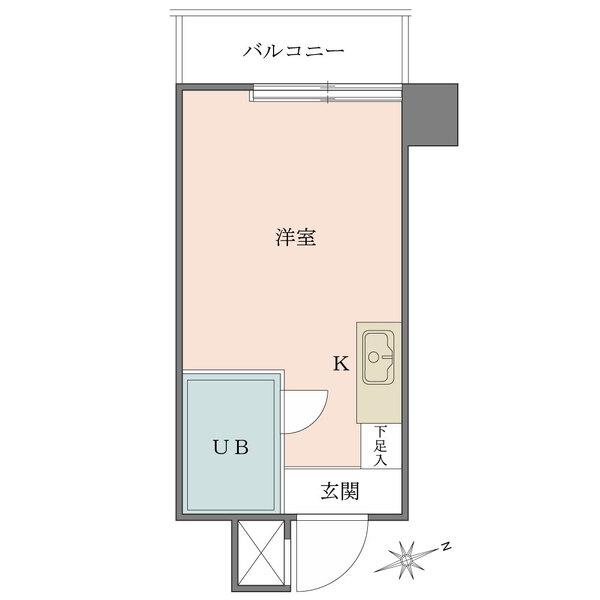 陽当り・通風良好、コンパクトに暮らせる北西向き住戸。キッチン、玄関に便利な収納が備わっています。