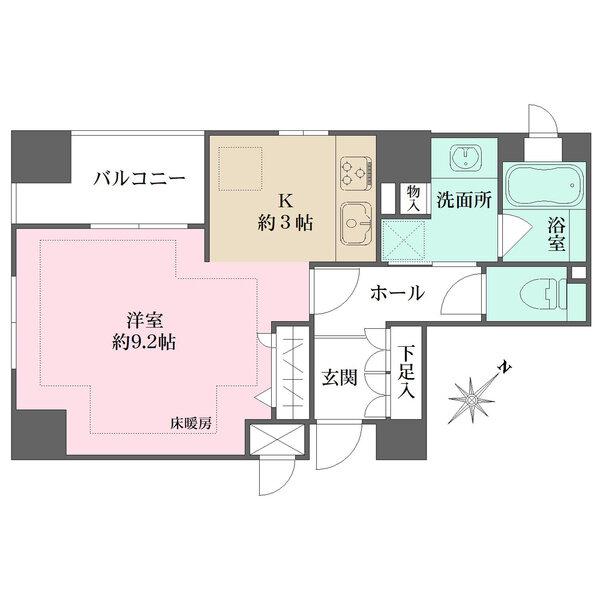 南西・北西の角住戸につき、陽当り・通風良好です。キッチン、浴室には、換気可能な窓が付いています。