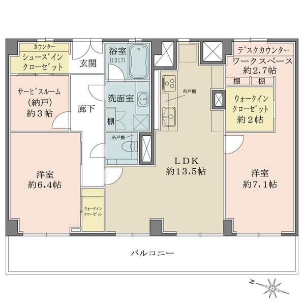 収納豊富で、居住スペースがすっきり保てます。各洋室はゆとりある広さで、プライベート時間を楽しめます。