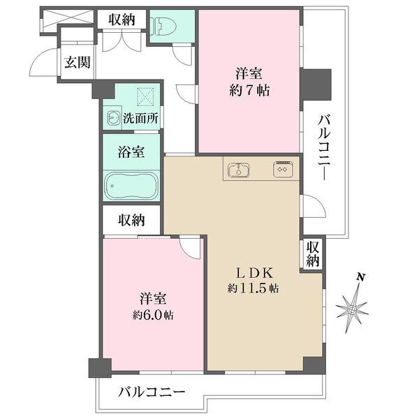 南・東角部屋につき、陽当たり良好なお部屋