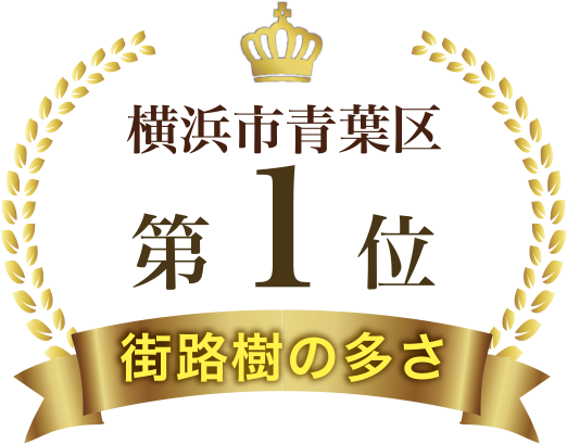 街路樹の多さ横浜市青葉区第1位