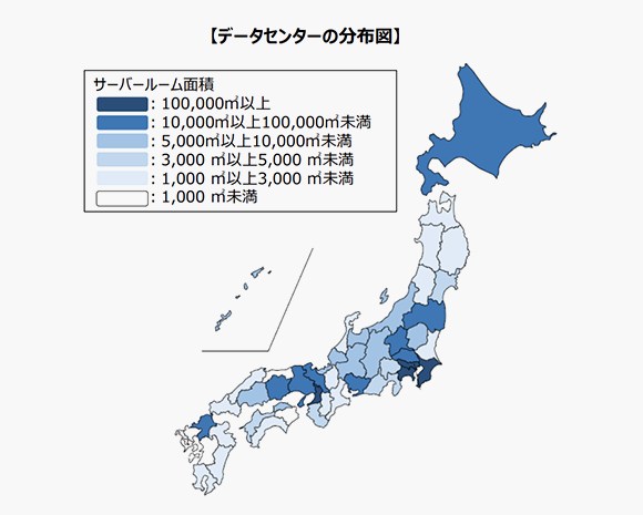 データーセンターの分布図
