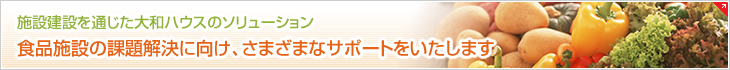 施設建設を通じた大和ハウスのソリューション 食品施設の課題解決に向け、さまざまなサポートをいたします