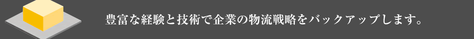 豊富な経験と技術で企業の物流戦略をバックアップ