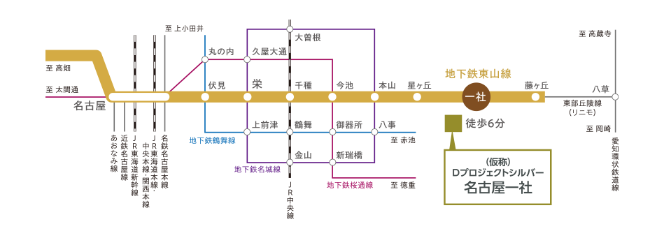 Dプロジェクトシルバー名古屋一社（仮称）アクセス