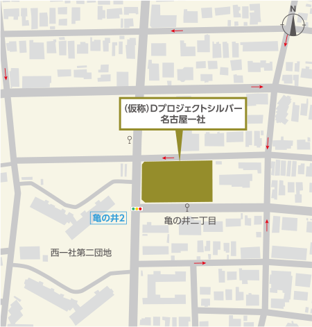 Dプロジェクトシルバー名古屋一社（仮称）地図