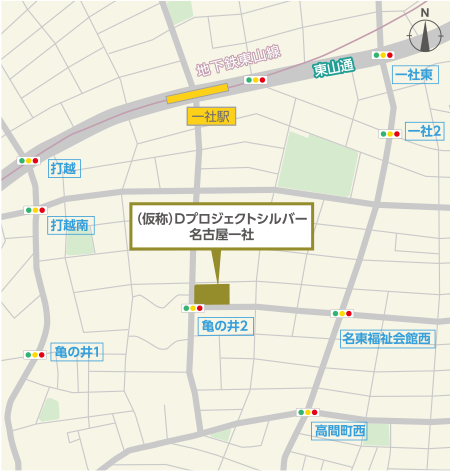 Dプロジェクトシルバー名古屋一社（仮称）地図