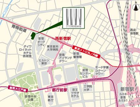 Dタワー西新宿地図