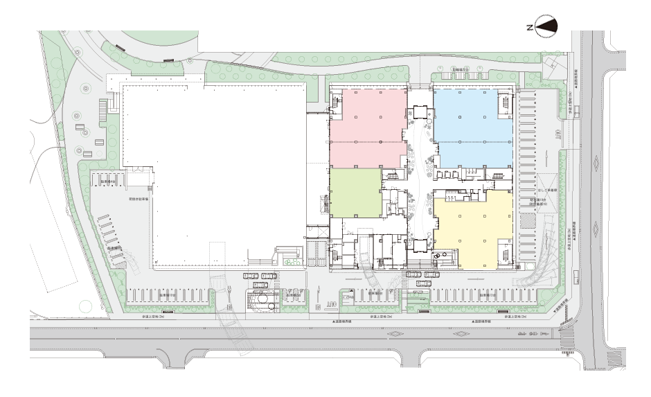 殿町プロジェクトⅢA棟の敷地配置図