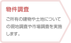 【物件調査】ご所有の建物や土地についての現地調査や市場調査を実施します。