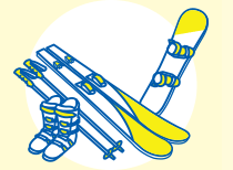 スキー・スノーボード用品のイラスト