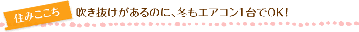 住みここち　吹き抜けがあるのに、冬もエアコン1台でOK！