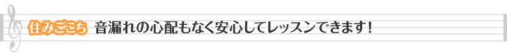 住みごこち　音漏れの心配もなく安心してレッスンできます！