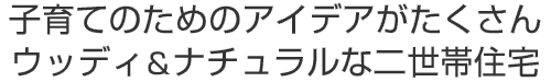 子育てのためのアイデアがたくさん
ウッディ＆ナチュラルな二世帯住宅