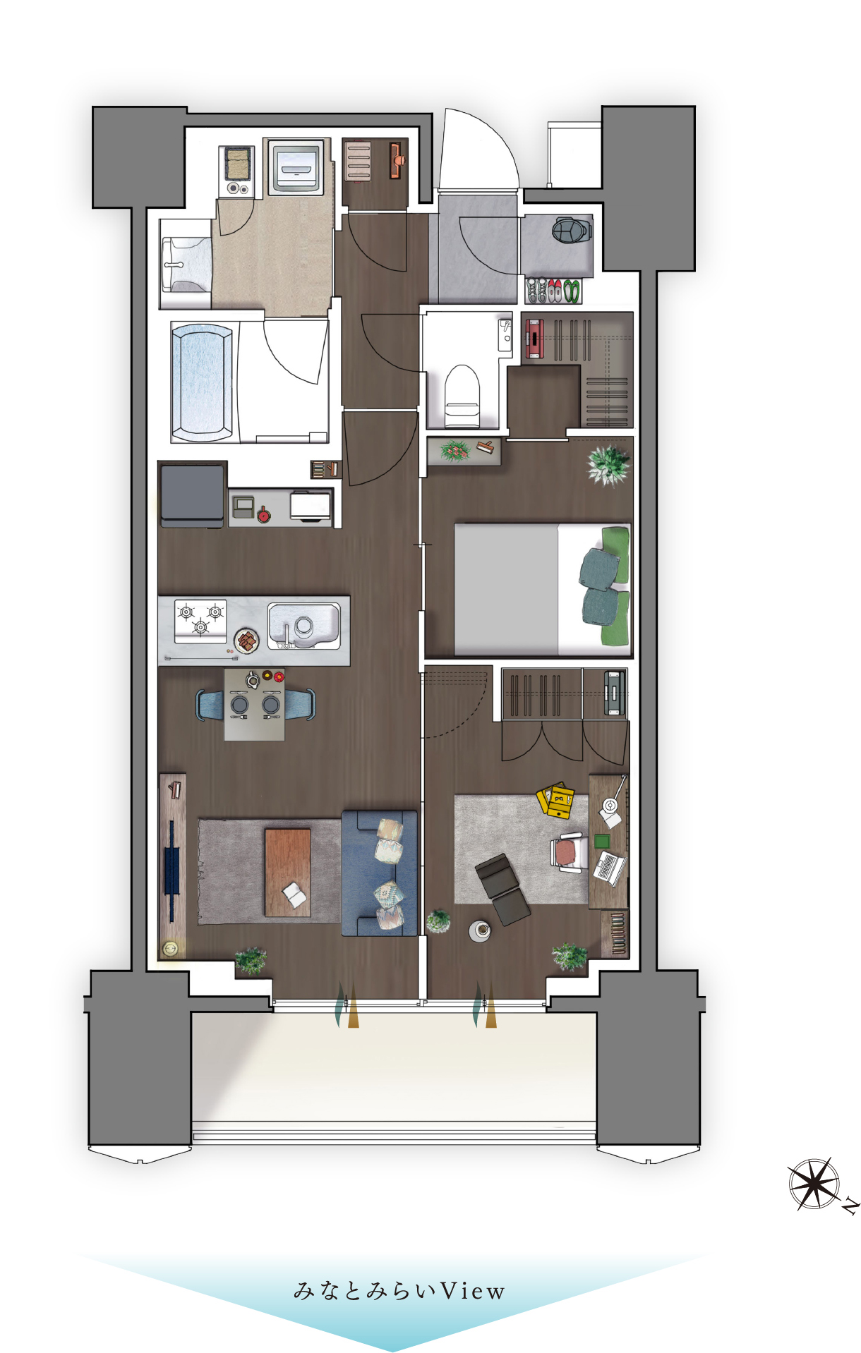 家具配置イメージ【DINKS】