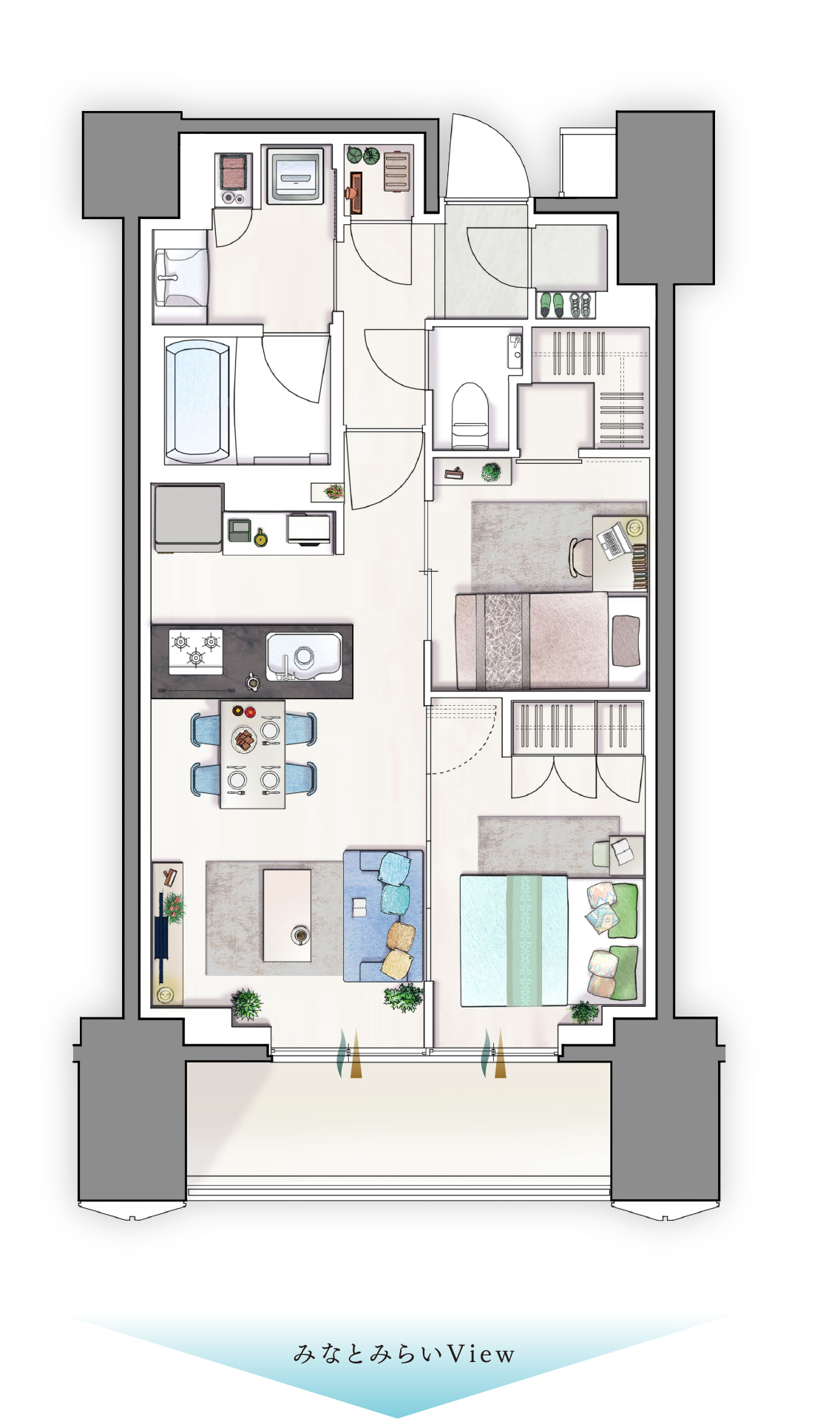 家具配置イメージ【3人家族】