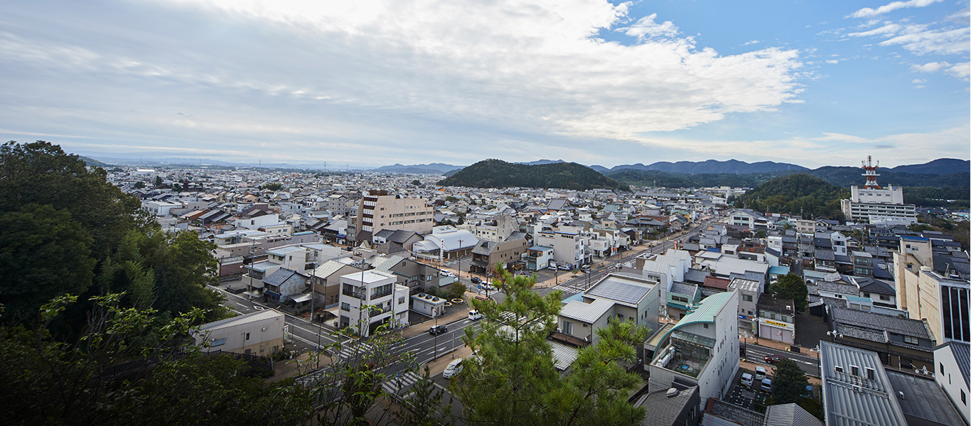 関市の市街地。子ども時代の土屋氏は街の中心部、写真右下辺りに住んでいた。当時は現在よりも賑わっていて、映画館も二つあった。