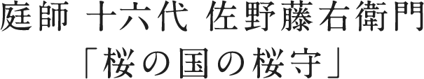 庭師 十六代 佐野藤右衛門「桜の国の桜守」