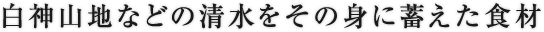 白神山地などの清水をその身に蓄えた食材
