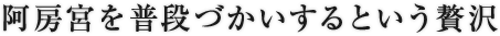 阿房宮を普段づかいするという贅沢