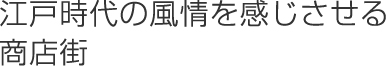 江戸時代の風情を感じさせる商店街