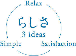 らしさ 3ideas(Relax・Satisfaction・Simple)