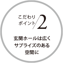 こだわりポイント2 玄関ホールは広くサプライズのある空間に