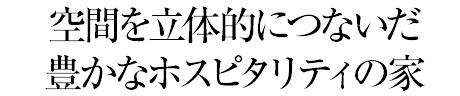 空間を立体的につないだ豊かなホスピタリティの家