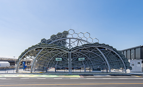 万博バス停建築プロジェクト東ゲート北停留所（通称：Shellver）