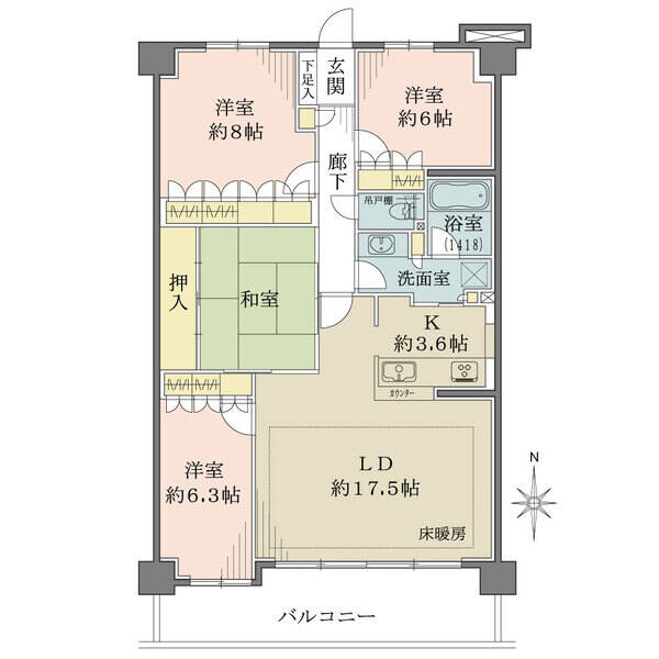 8.1mのワイドスパン。収納充実の100m2超
