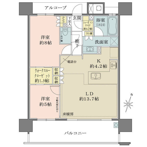 「連ねる」「分ける」空間のアレンジが自在な間取り設計。家事・生活動線にも配慮された住戸です。