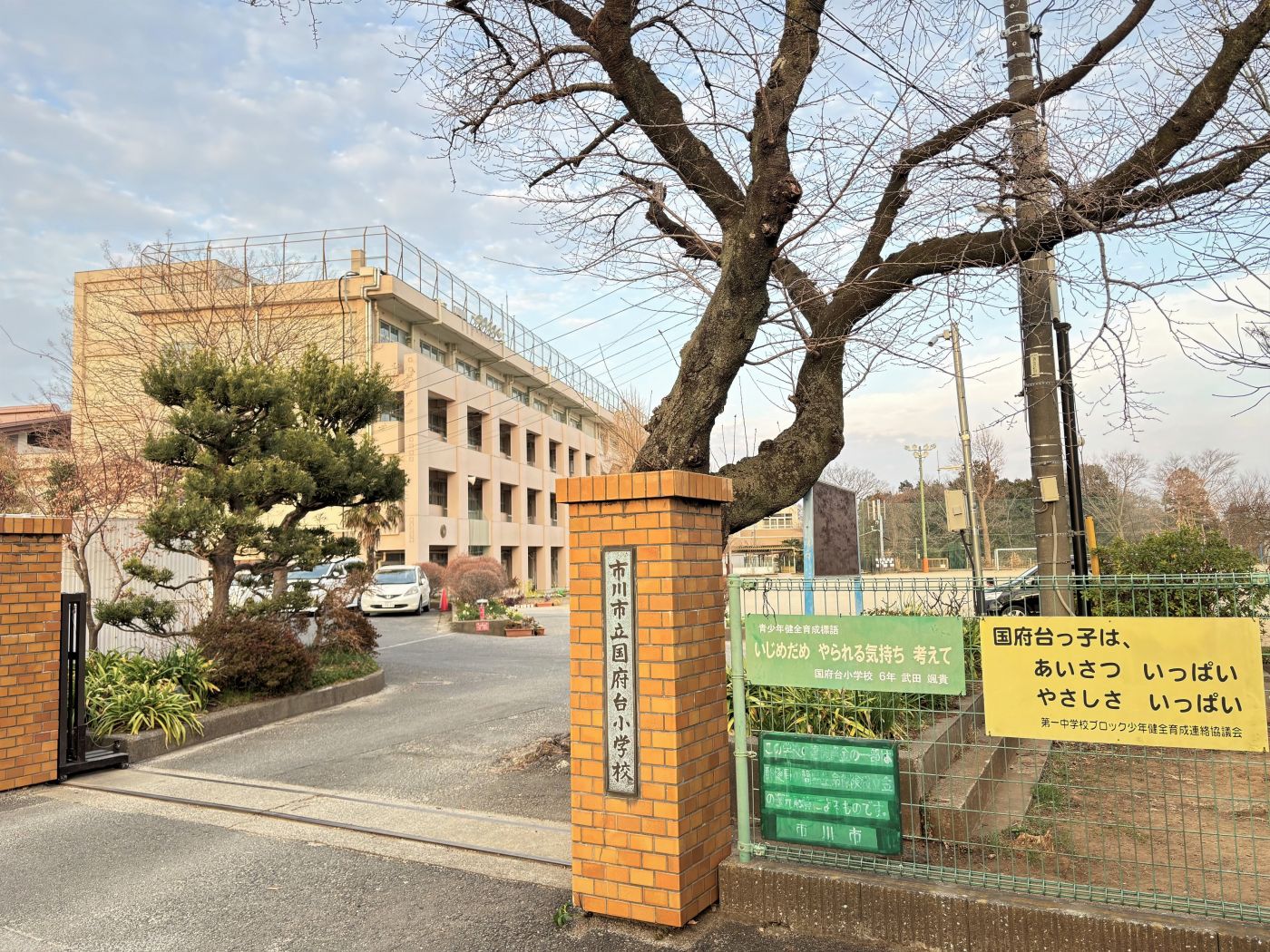 市川市立国府台小学校：徒歩4分（2025年3月撮影）