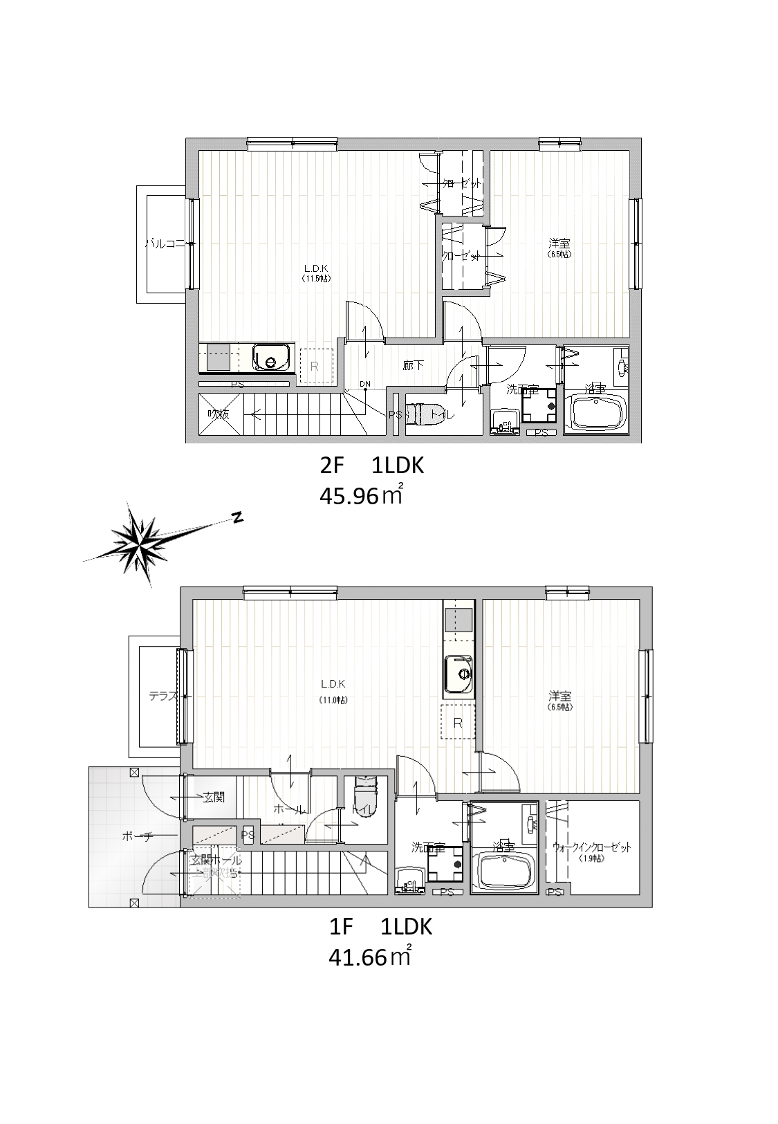 B棟：掲載の間取り図は設計図書を基に描き起こしたもので実際とは多少異なる場合があります。
