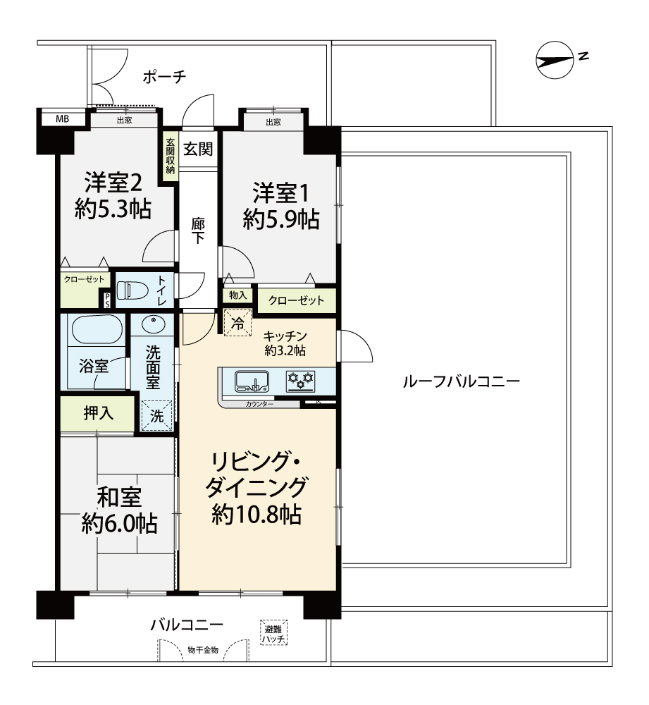 掲載の間取り図は設計図書を基に描き起こしたもので実際とは多少異なる場合があります。※1