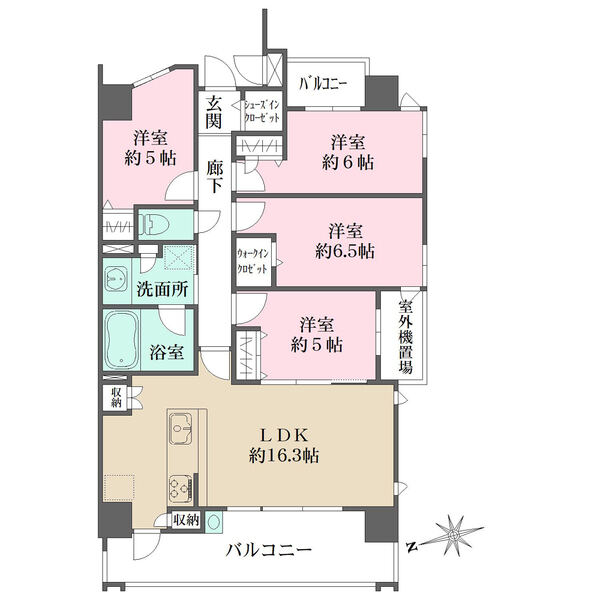陽当り良好な3階北西向き角住戸。ウォークイン＆シューズインクローゼット有。室内丁寧にお使いです。