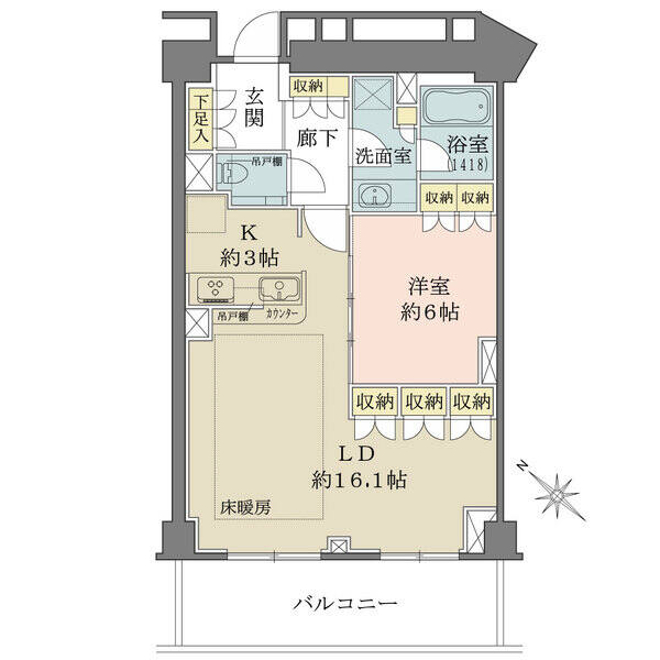 ※現状1LDKですが、仕切りを設け2LDKとしても利用可（別途費用発生有）